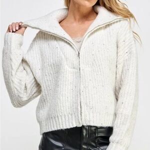 Zip up cardigan , white, small, new